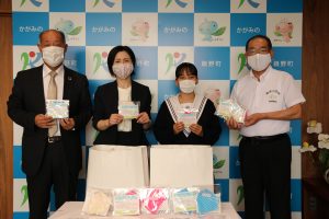 美作高校クッキング部からのマスクの寄贈の画像
